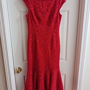 Elegant Red Lace Jay GODFREY Dress